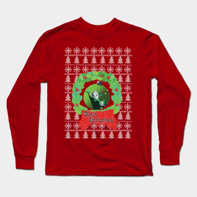 Black Christmas Long Sleeve T-Shirt by attackofthegiantants